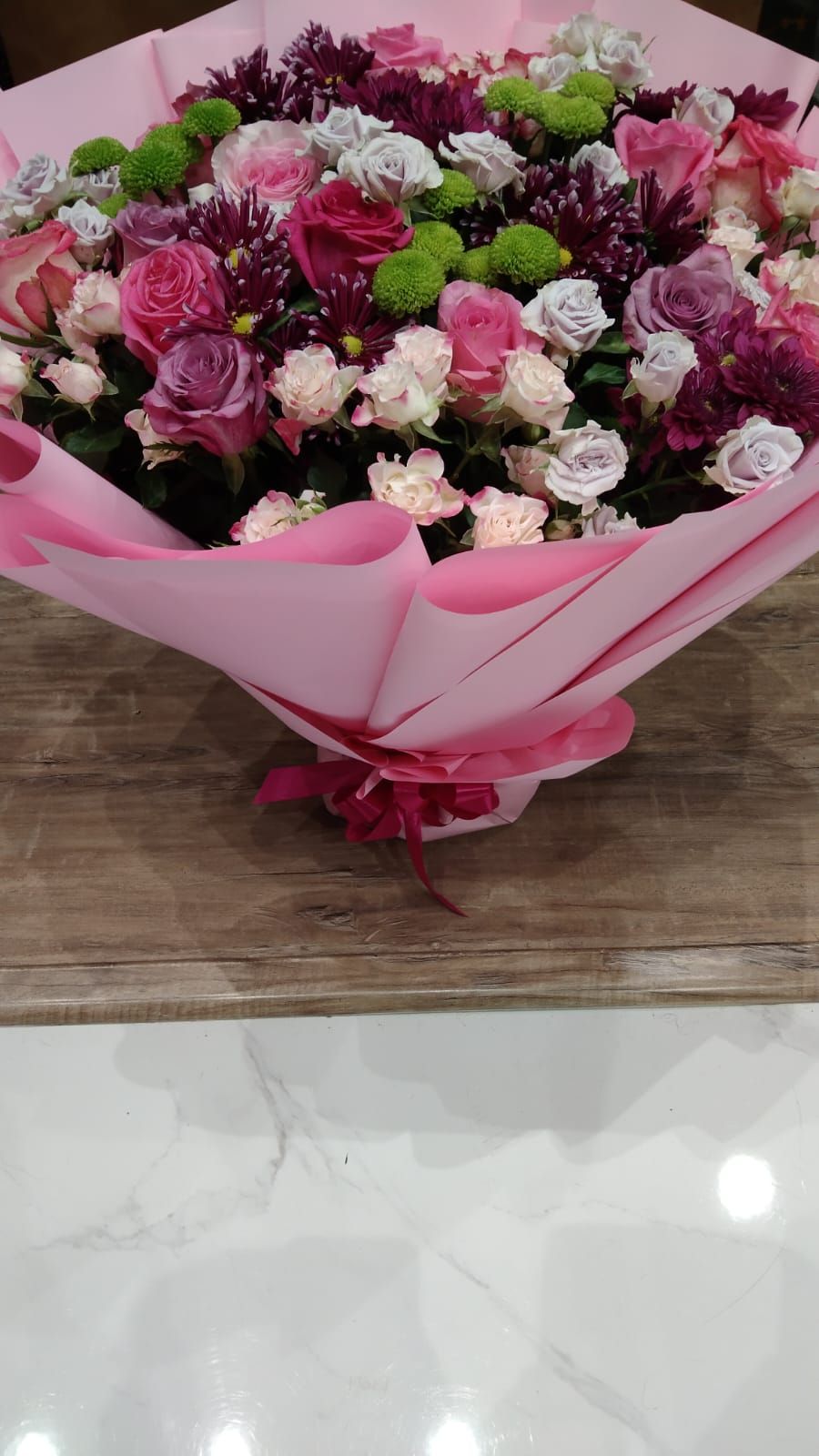 بوكيه ورد بينك 